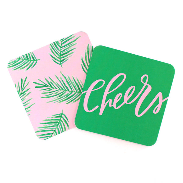 Tropical Palm Cheers Coasters