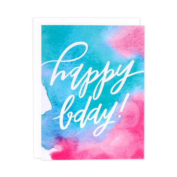 Bright Watercolor Bday Card