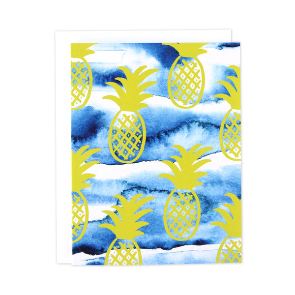 Indigo Pineapple Blank Cards